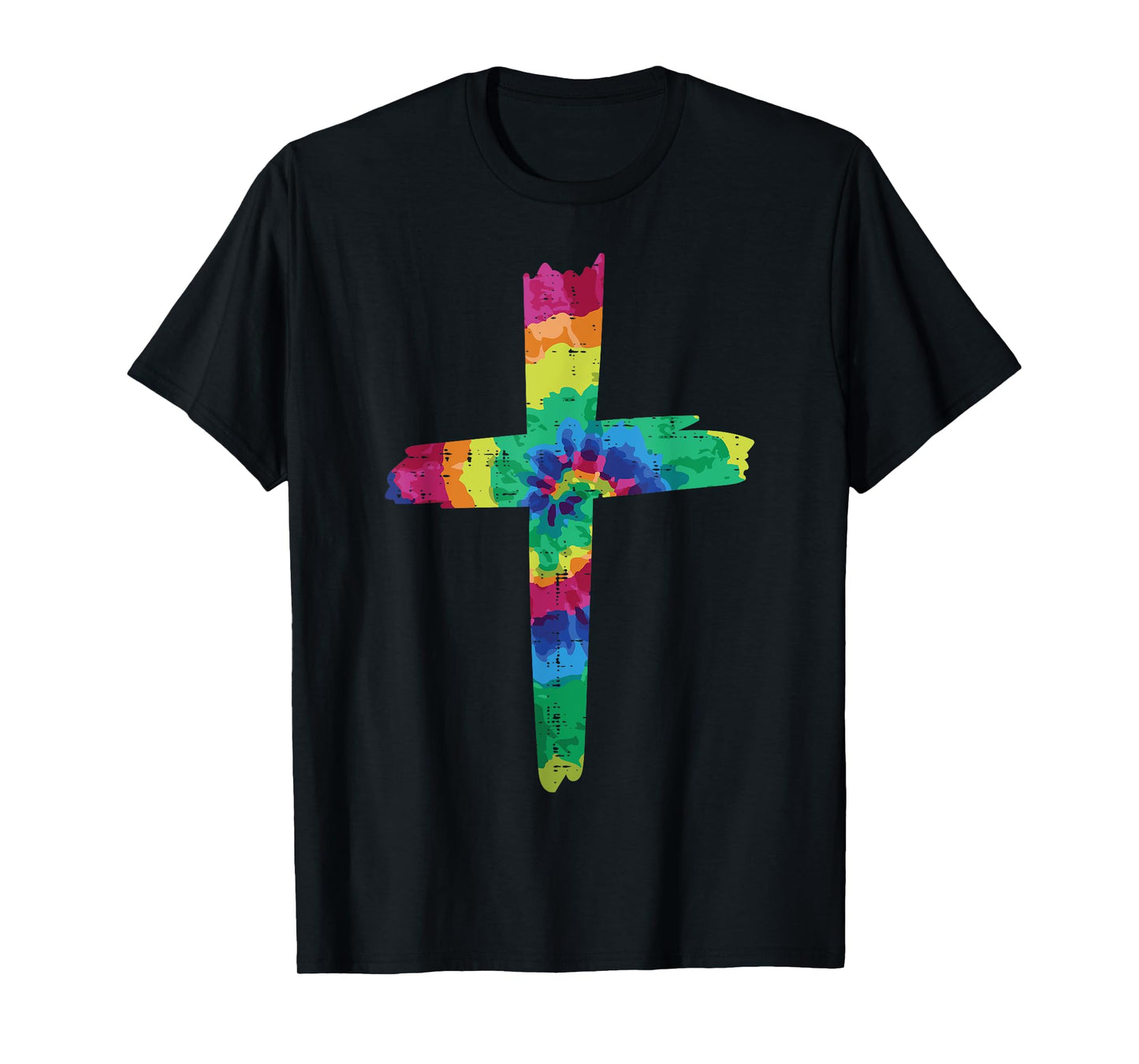 Tie Dye Cross God Jesus Faith Hippie Christian Men Women T-Shirt