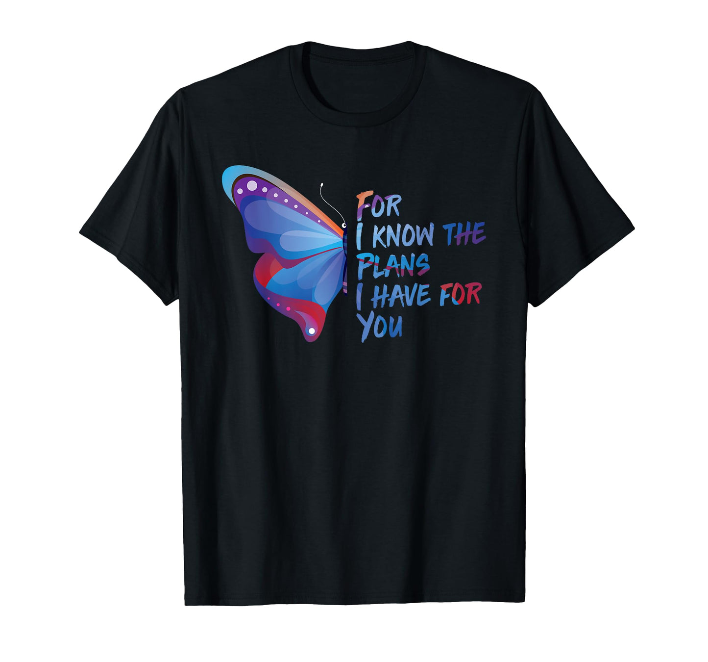 Bible Verse Quote Butterfly Motivational Christian Gifts T-Shirt