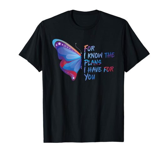 Bible Verse Quote Butterfly Motivational Christian Gifts T-Shirt