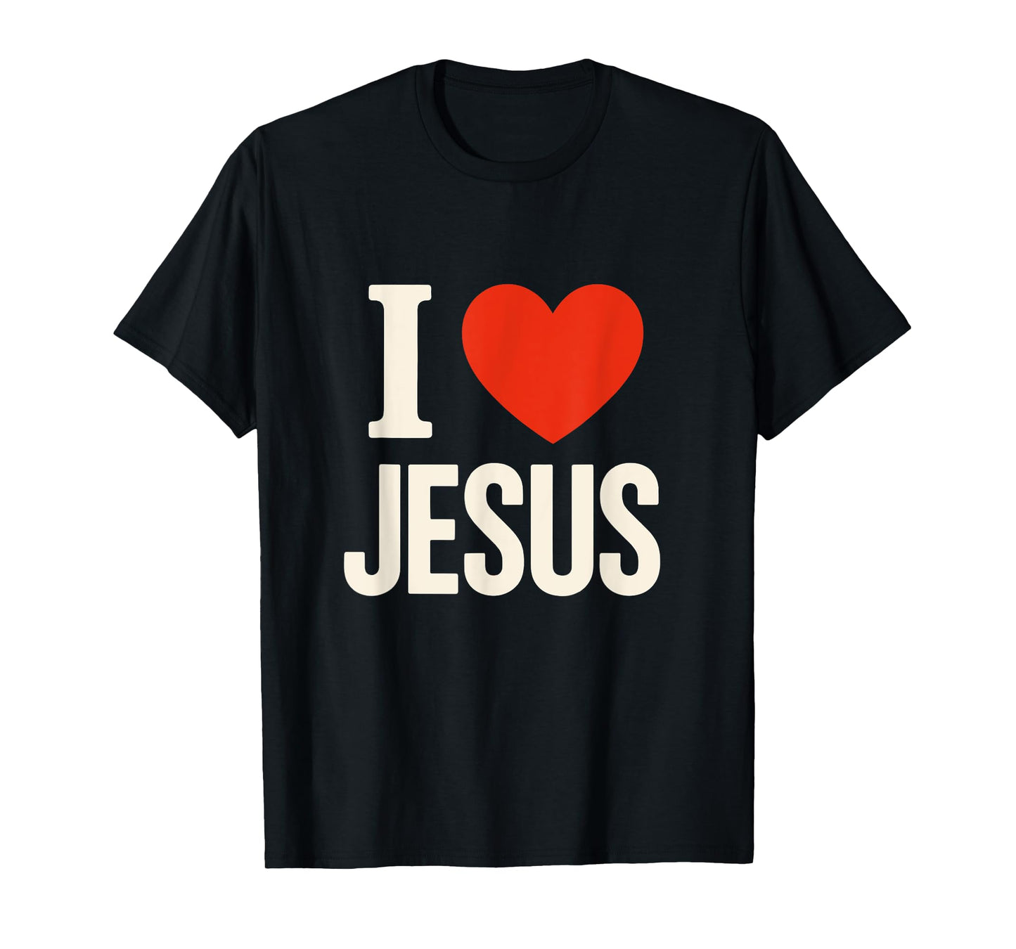 I Love Jesus Heart Faith Christian Religious Apparel T-Shirt