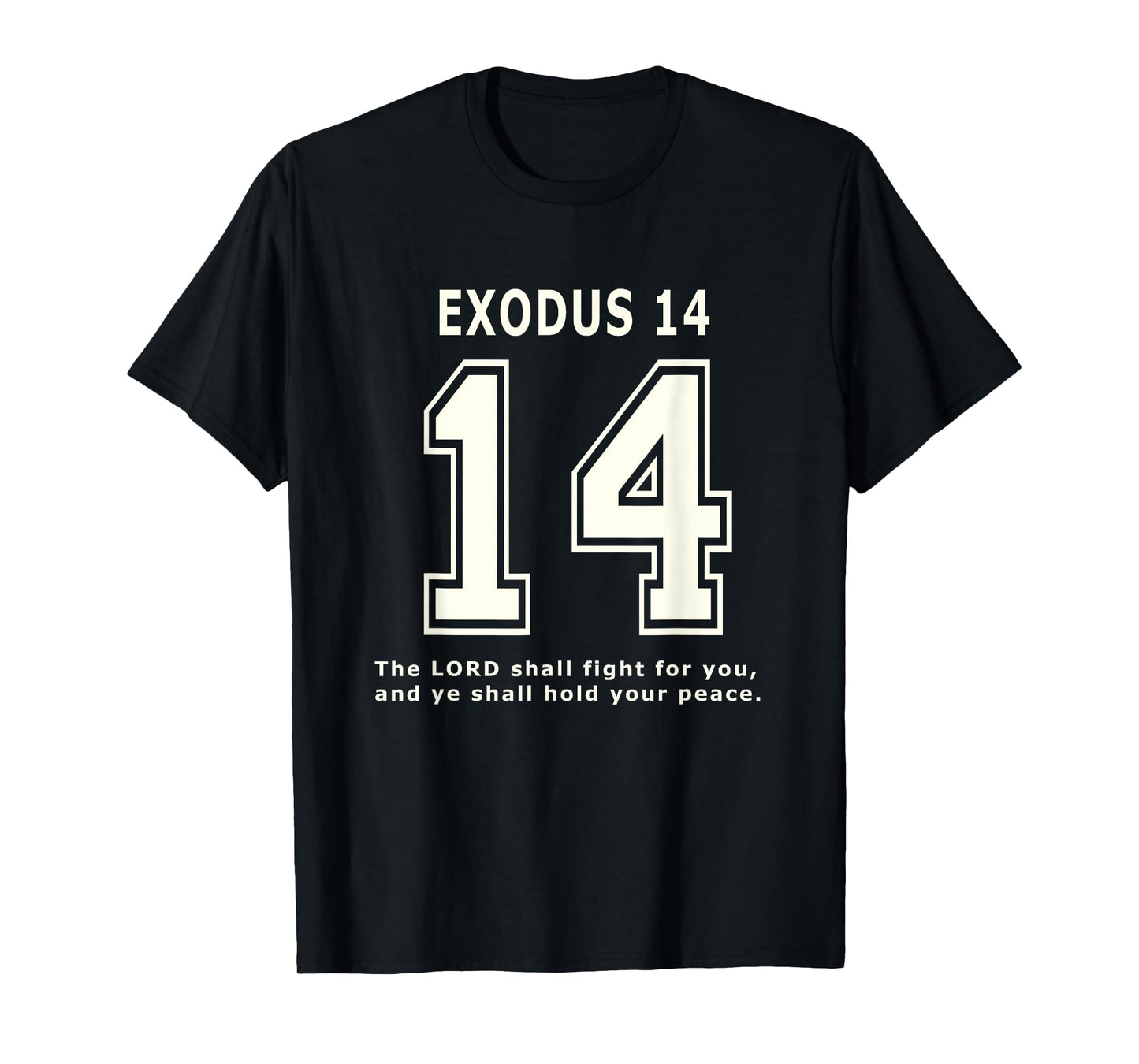 Exodus 14 Team Sports Bible Verse Christian Jersey T-Shirt