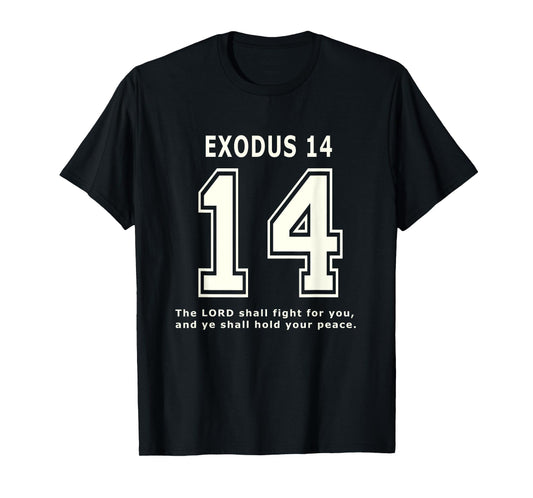 Exodus 14 Team Sports Bible Verse Christian Jersey T-Shirt