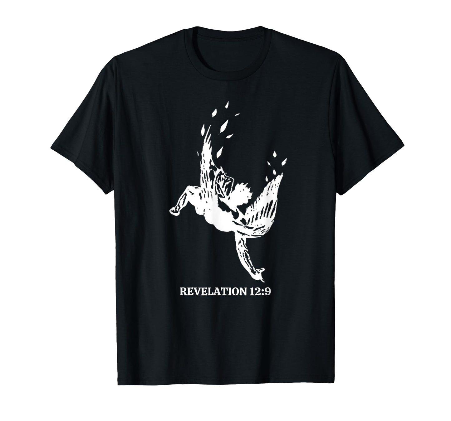 Revelations 12:9 - Fallen Angel Satan Biblical Scripture Art T-Shirt