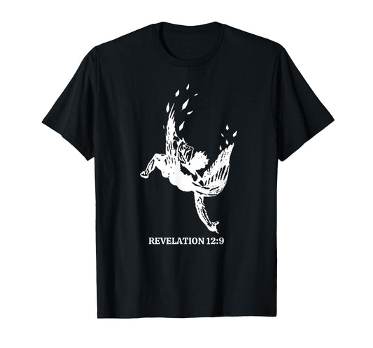 Revelations 12:9 - Fallen Angel Satan Biblical Scripture Art T-Shirt