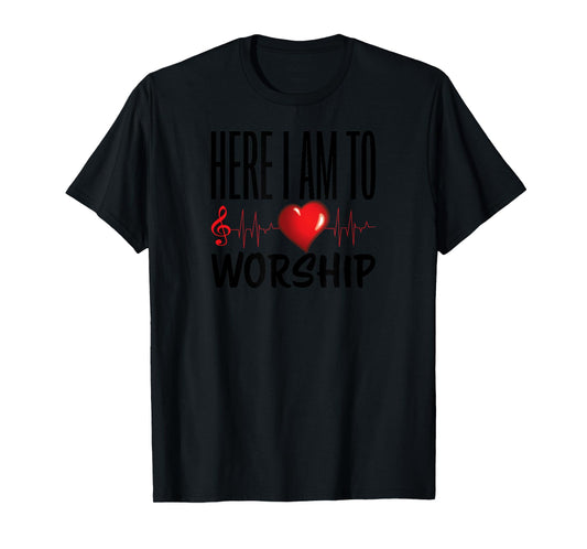 Christian Here I am Worship Jesus Love Christians T-shirt T-Shirt