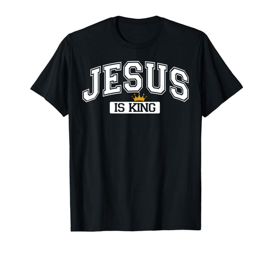 Jesus Is King Christian Cross God Faith Bible Pray T-Shirt