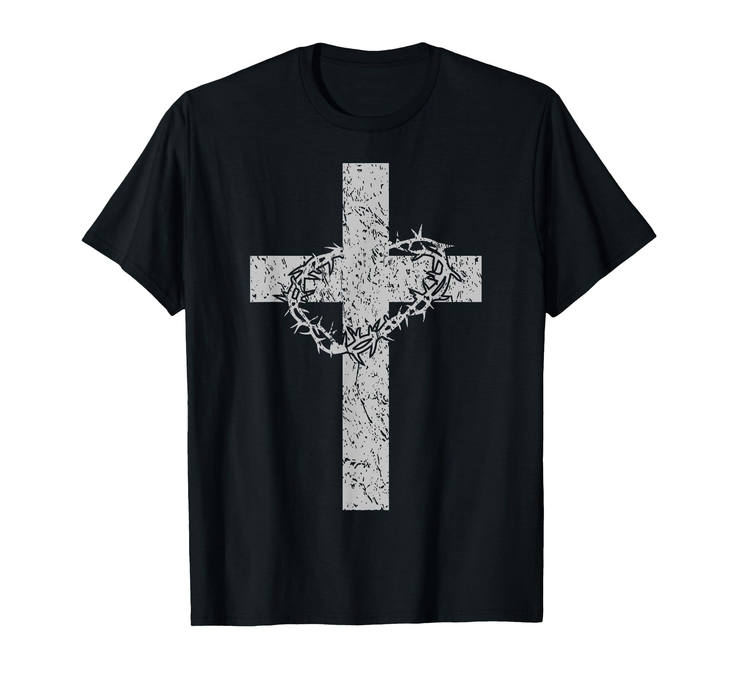 Vintage Distressed Cross & Crown of Thorns Christian T-shirt T-Shirt