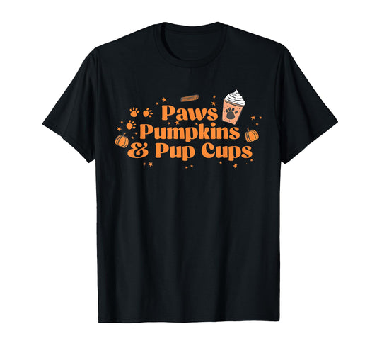 Paws Pumpkins & Pup Cups Thanksgiving Design T-Shirt