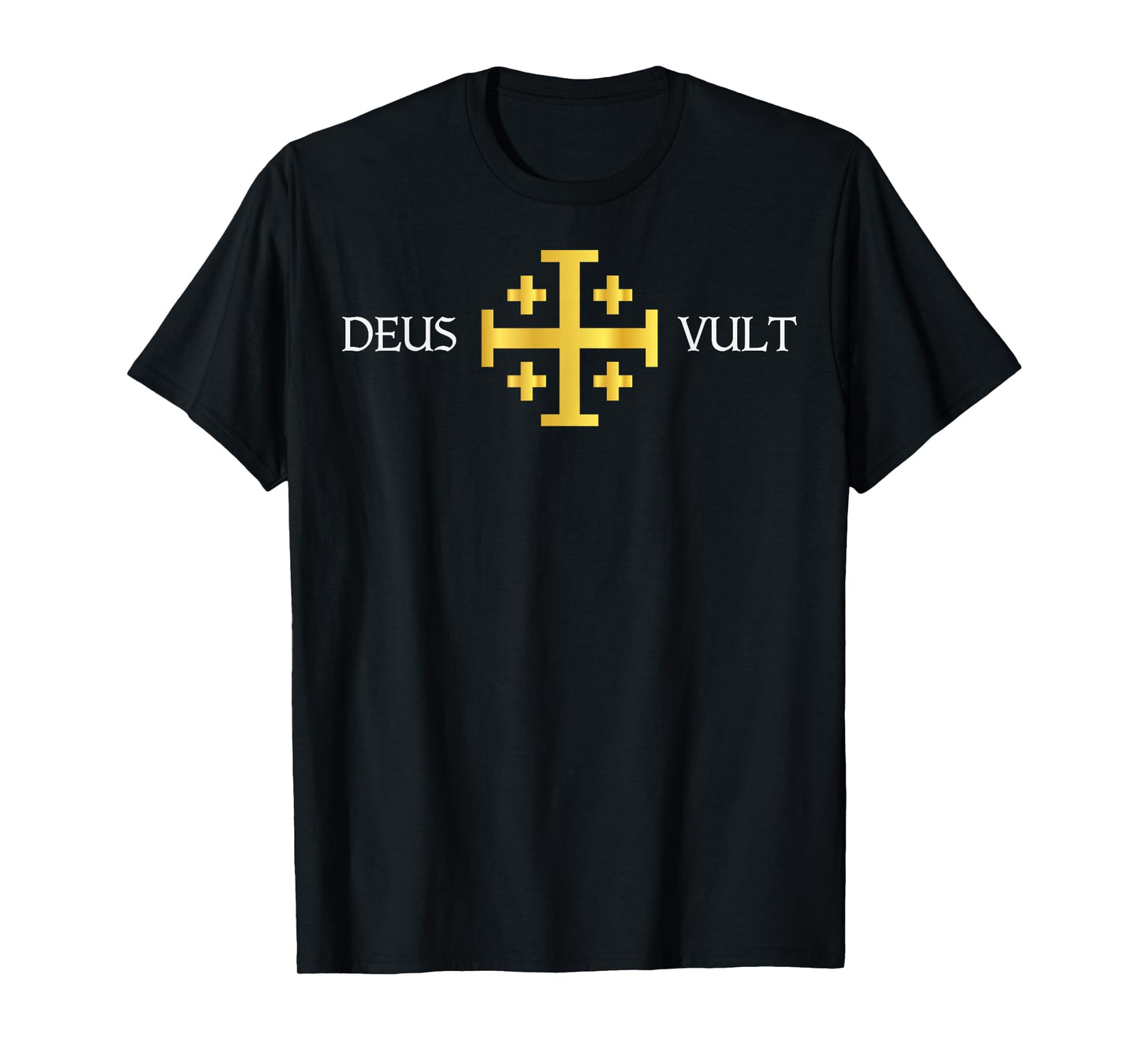 Deus Vult Knights Templar Jerusalem Cross Catholic Faith T-Shirt