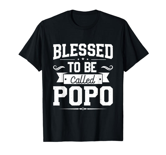 Blessed To Be Called Popo Gifts For Father's Day Popo Men T-Shirt