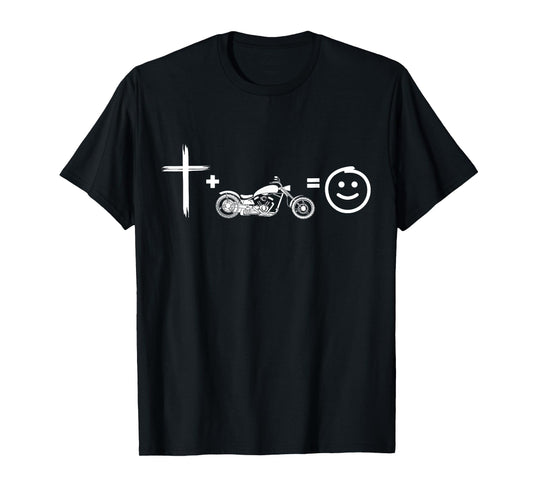 Jesus and motorcycles makes me happy, funny christian biker T-Shirt