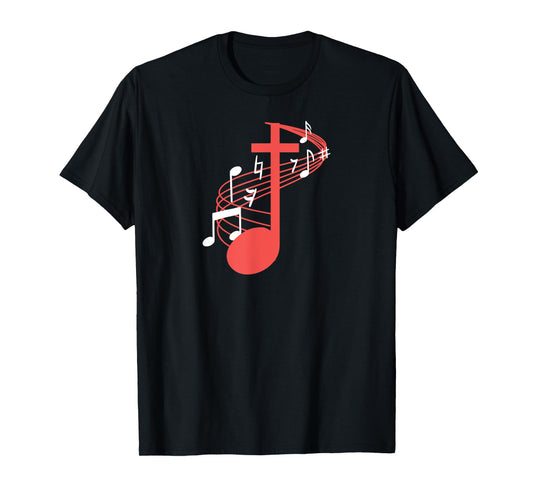 melodious Notes Cross, Jesus Church Music Choir T-Shirt