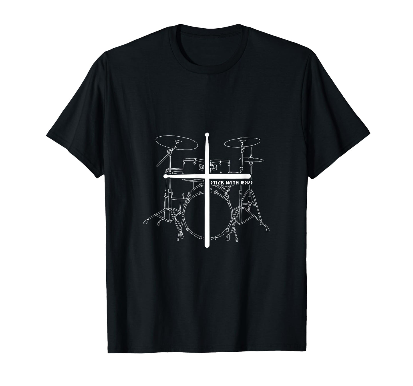 Christian Drummer Stick With Jesus Christ Drum Sticks Cross T-Shirt