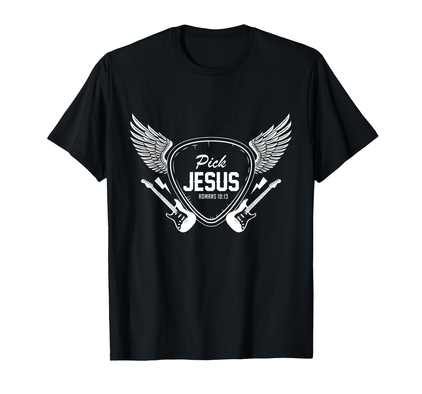 Pick Jesus Christian Church Band Guitarist Guitar T-Shirt