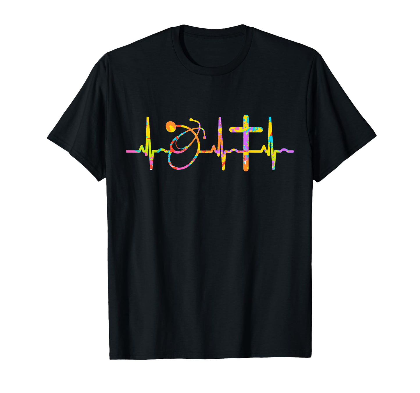 Nursing Jesus Heartbeat Stethoscope Christian RN LPN CNA T-Shirt