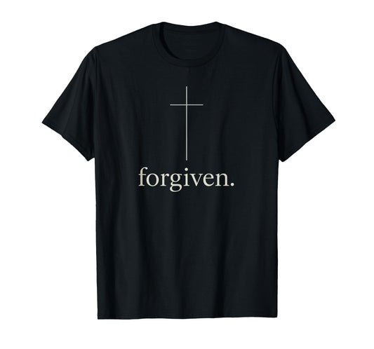 Forgiven Cross Modern Minimal Christian Design - Religious T-Shirt