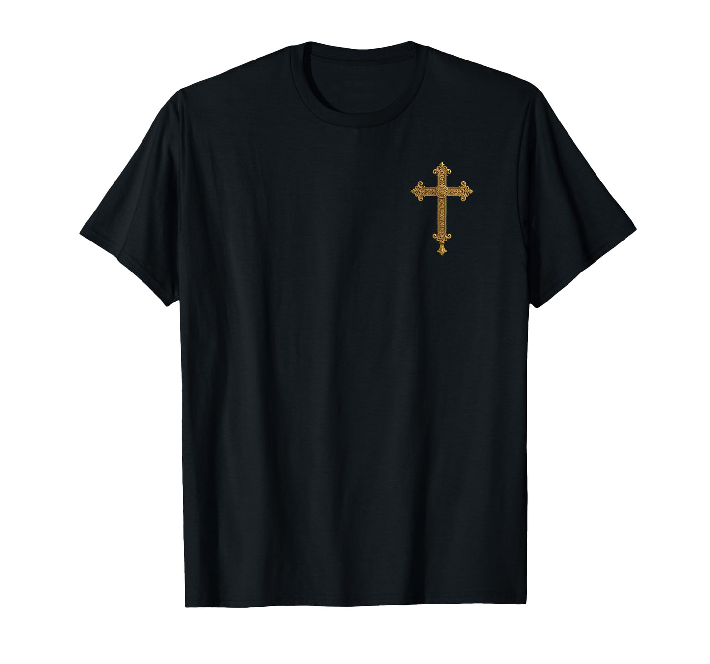 Roman Catholic Cross. Pocket Style Emblem (no Actual Pocket) T-Shirt