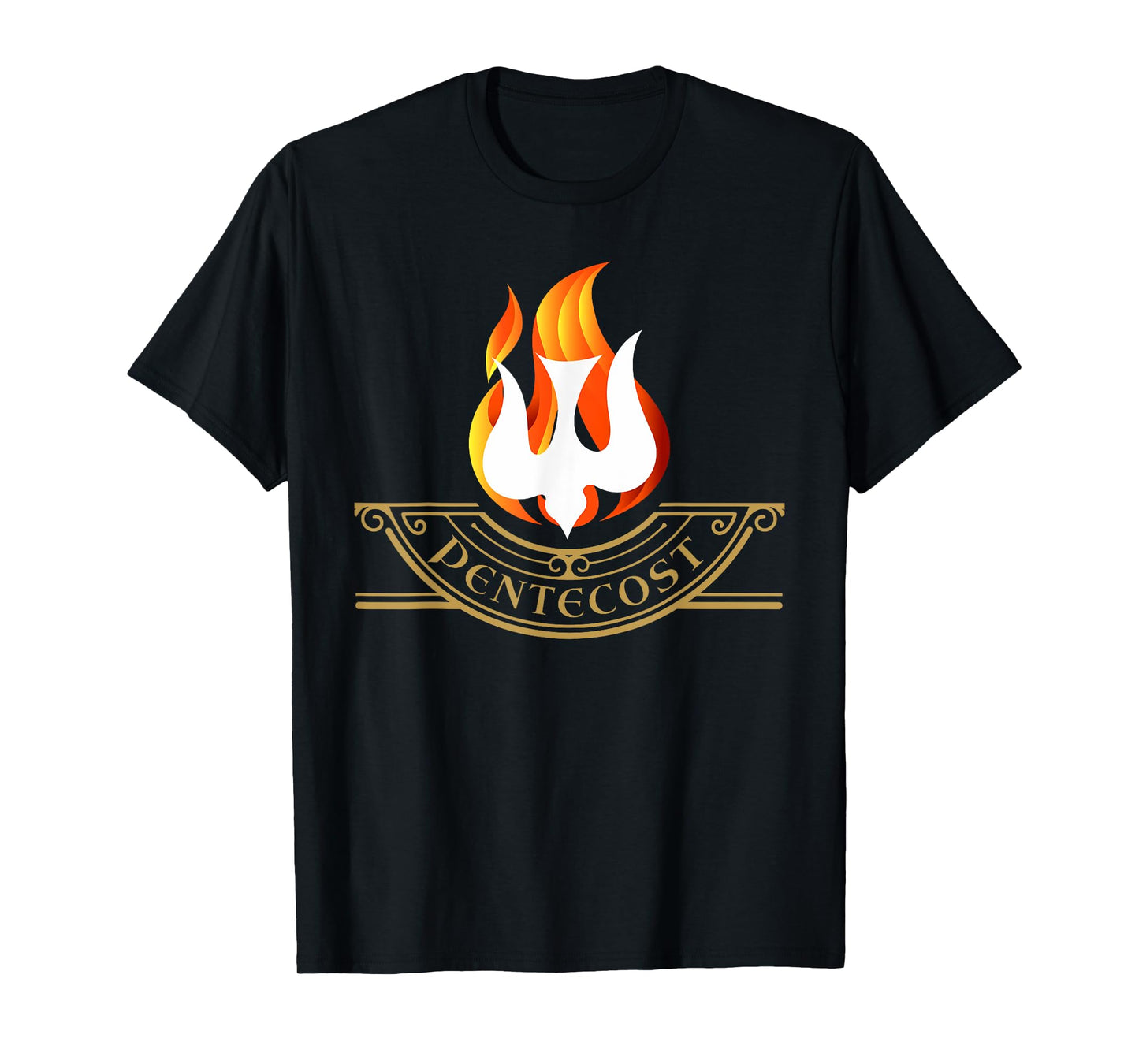 Peony Dove Tongue Fire Flame Holy Spirit Catholic T-Shirt