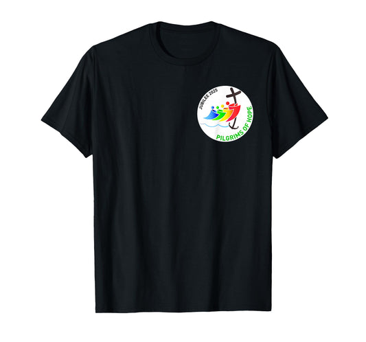 Catholic Jubilee 2025 Stained Glass Pilgrims Of Hope T-Shirt