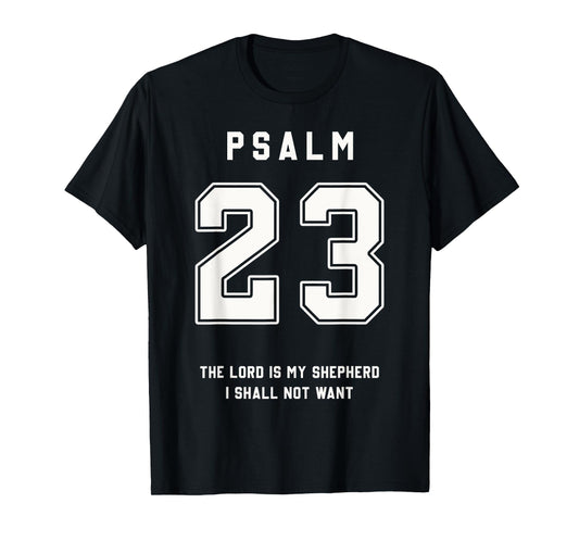 Psalm 23 Bible Verse Team Sports Jersey Christian T-Shirt