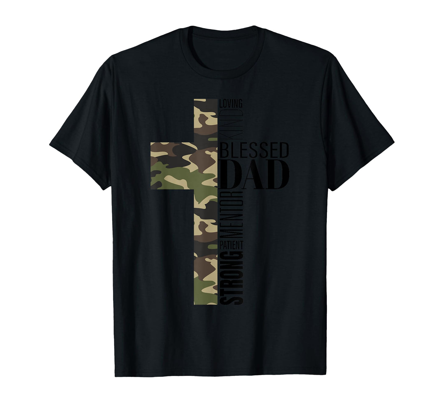 Christian Fathers Day Religious Men Camo Cross Blessed Dad T-Shirt