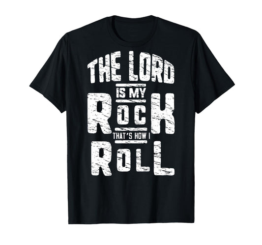 Jesus Cross The Lord Is My Rock America Heart ART ON BACK T-Shirt