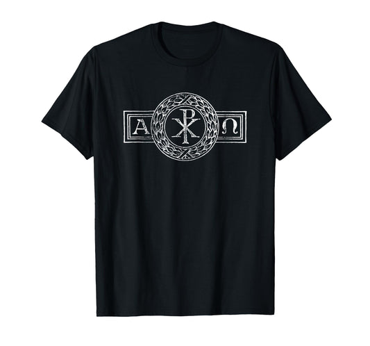 Alpha et Omega Chi and Rho XP Jesus Christ Christian Symbol T-Shirt