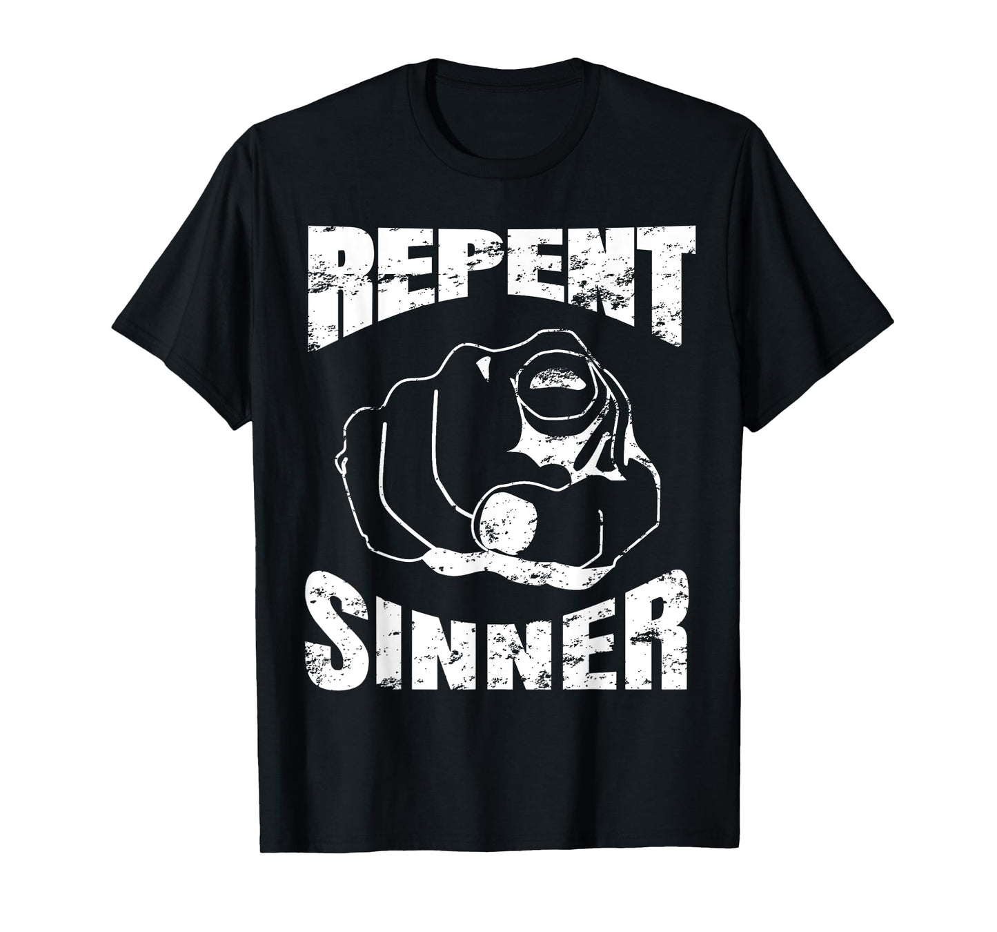 Distressed Repent Sinner T-Shirt Funny Christian Bible Gift T-Shirt