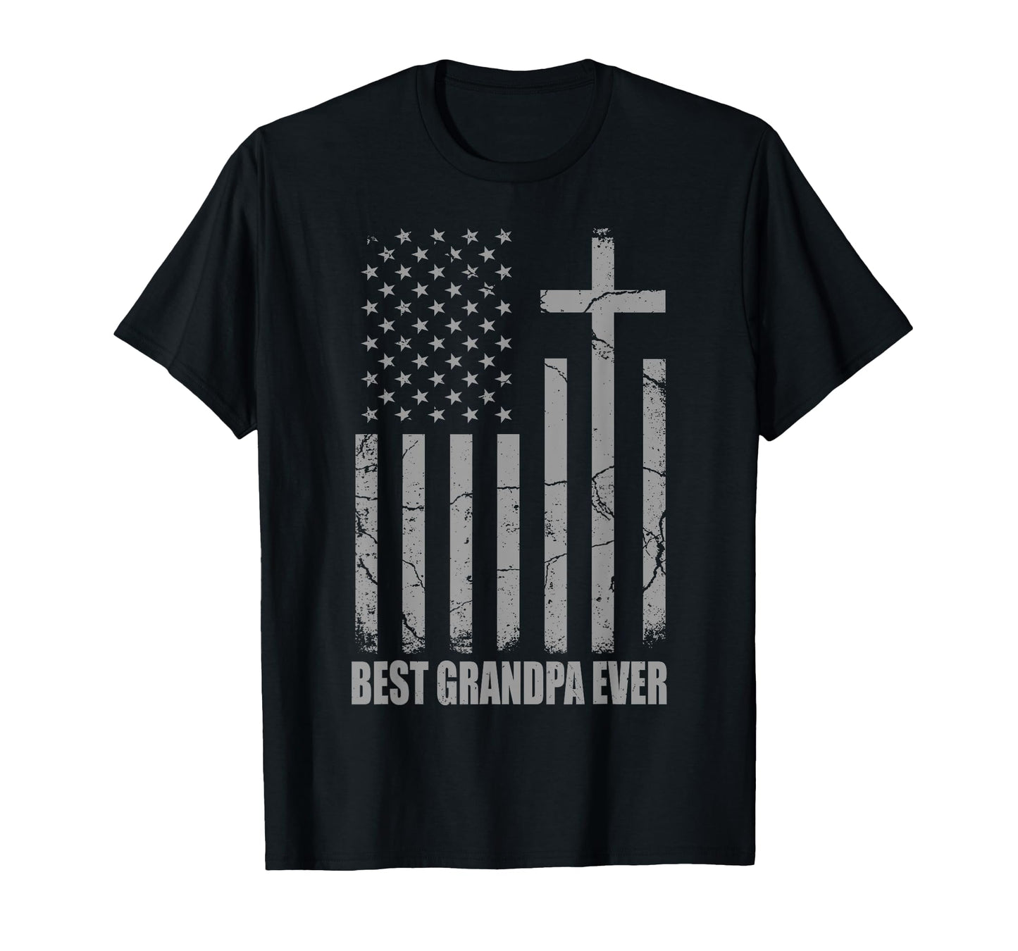 Best Grandpa Ever Christian Patriotic Grandpa Fathers Day T-Shirt