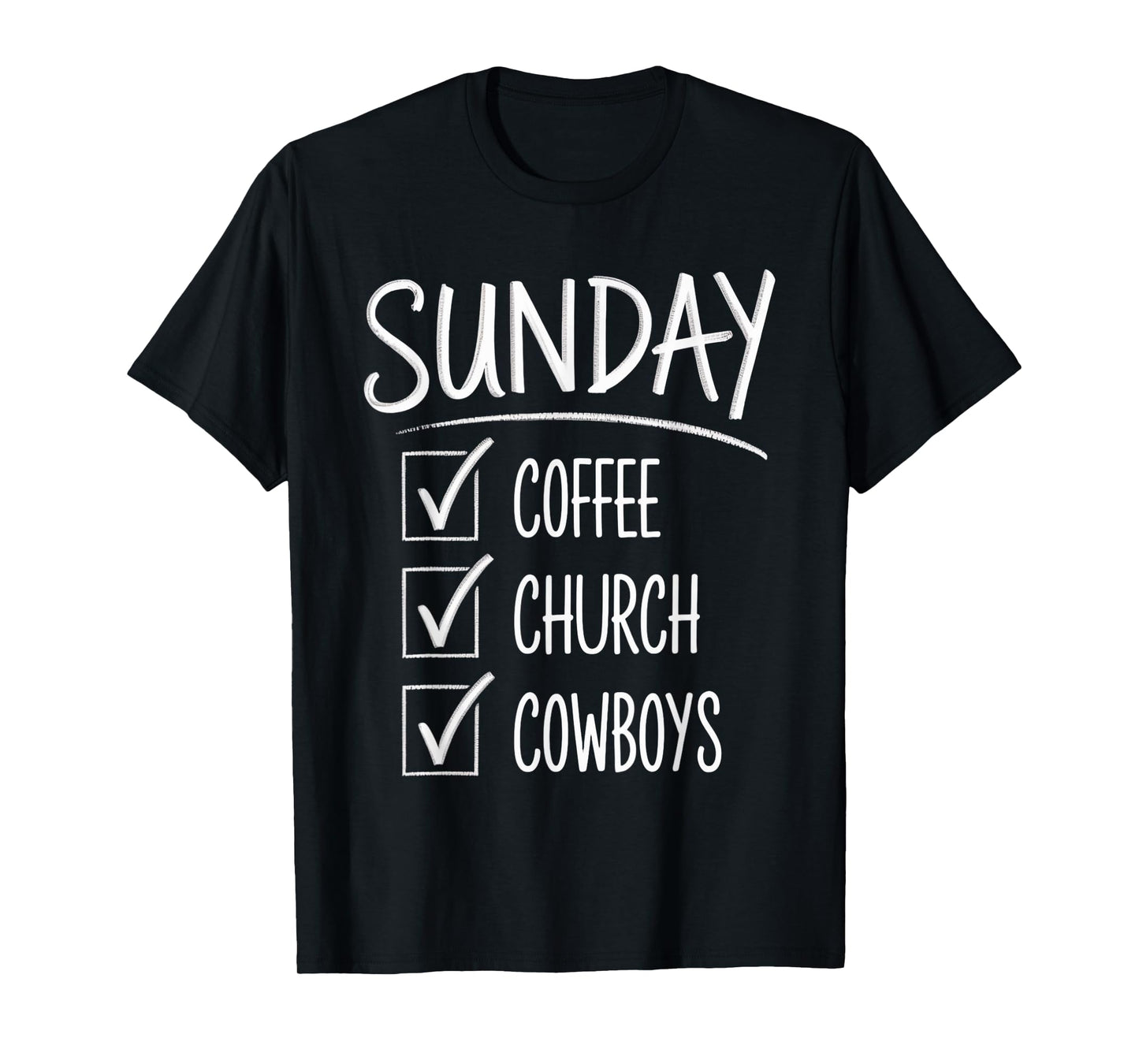 Sunday Coffee Cowboys Jesus Religious Christ Western T-Shirt