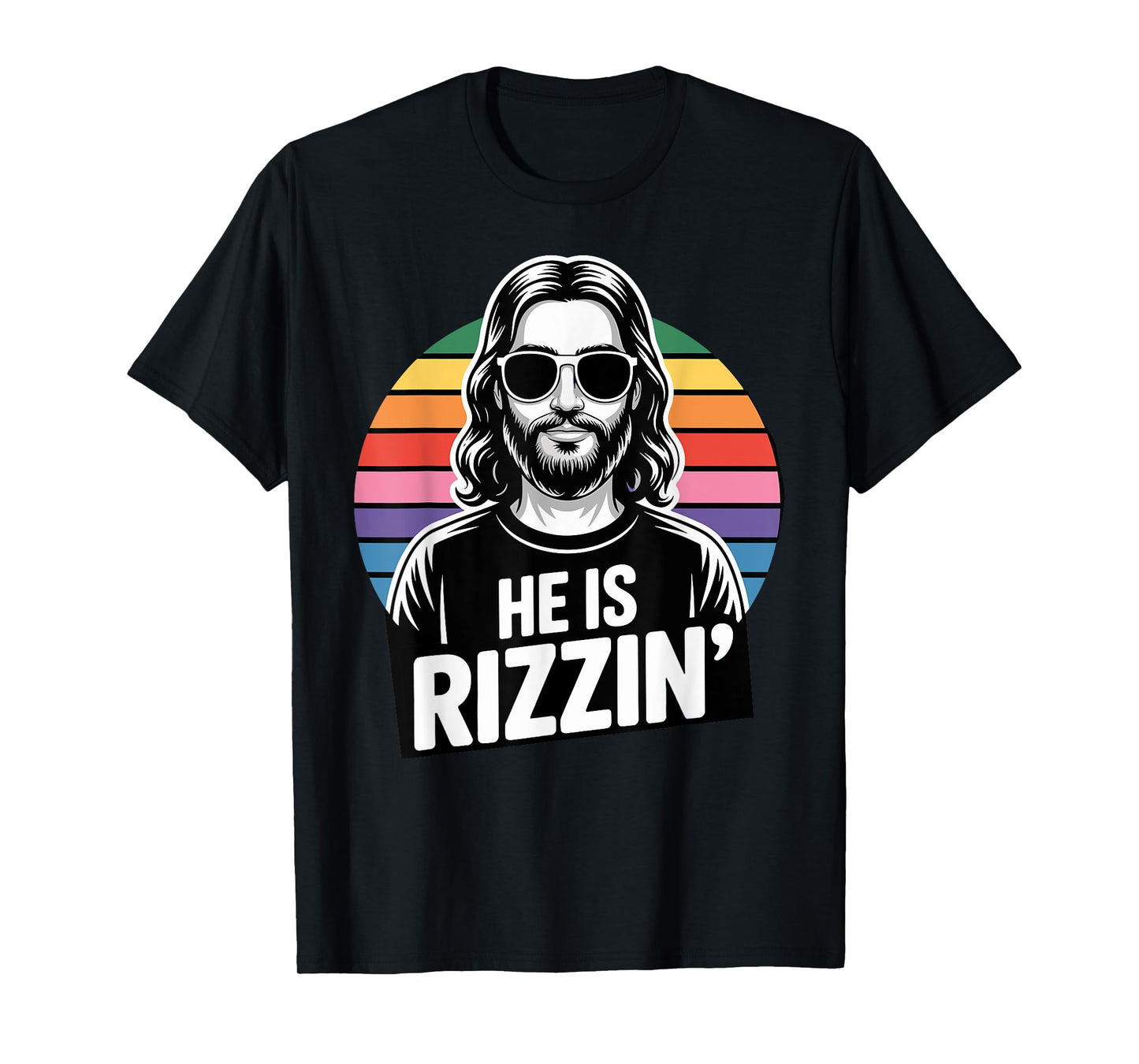 Retro Vintage Easter Religious Jesus He is Rizzin T-Shirt