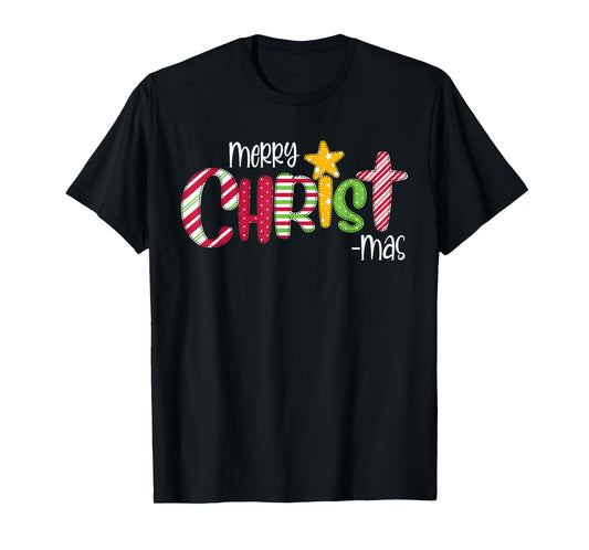 Merry Christmas Candy Cane Christ Holiday Faith T-Shirt