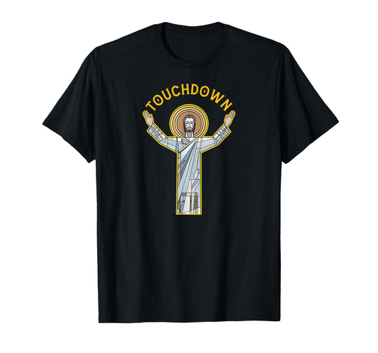 Jesus Touchdown Fun Christian Faith Saying Meme Christ Pray T-Shirt