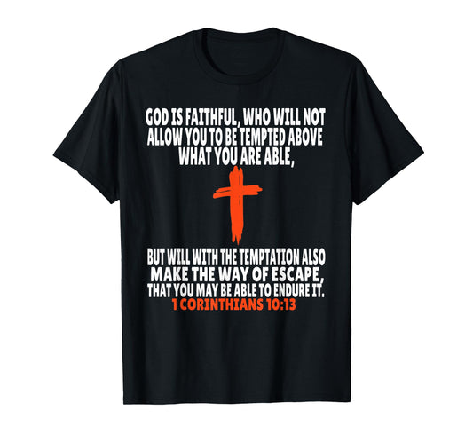 1 Corinthians 10:13 Bible Verses Scripture T-Shirt