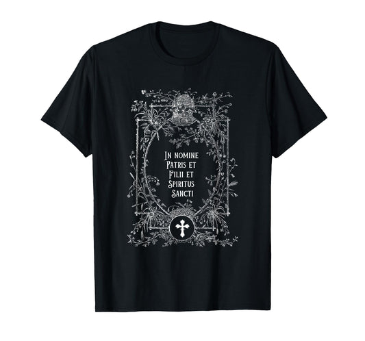 Latin Mass In Nomine Patris Sign of the Cross Catholic T-Shirt