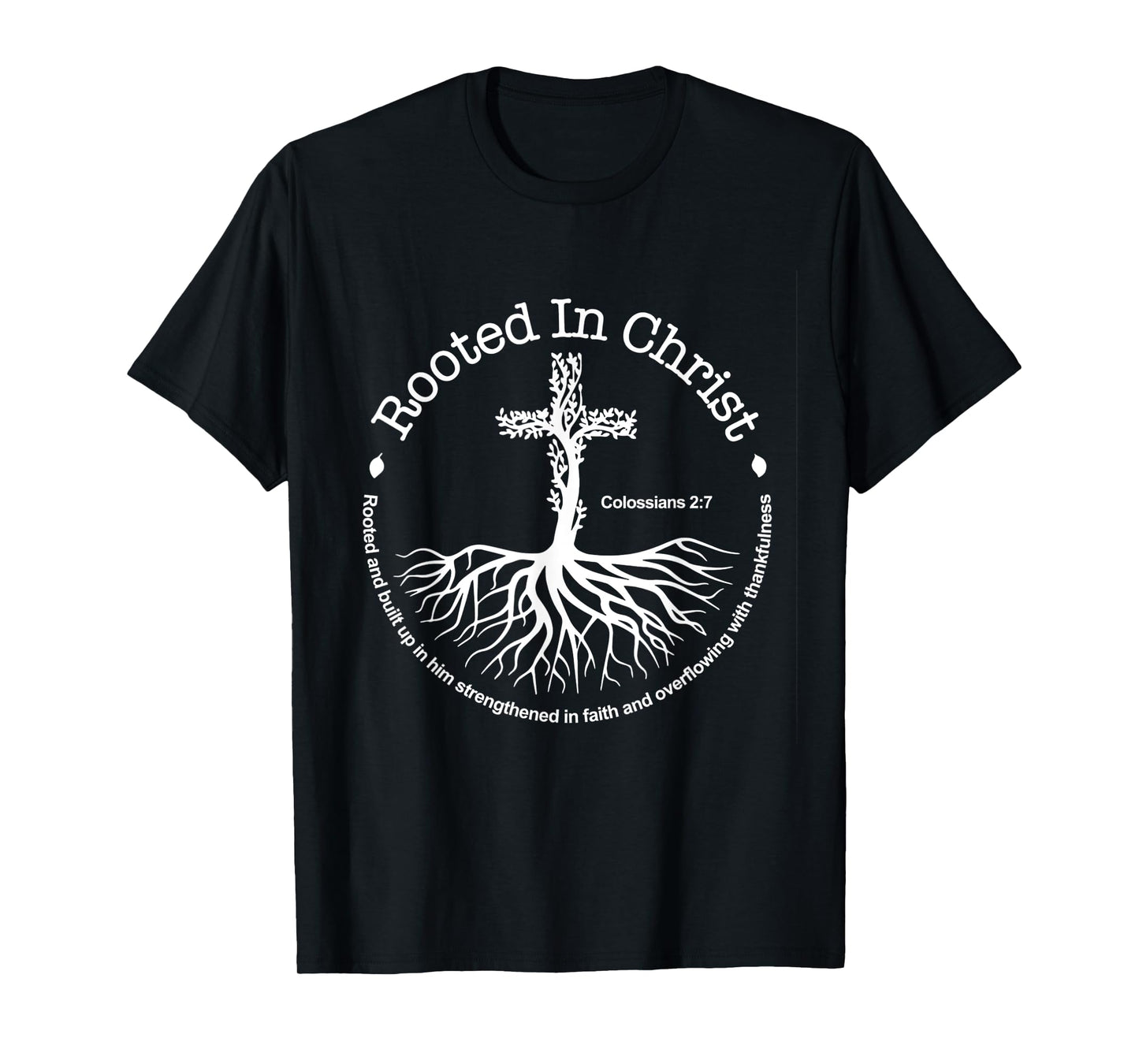 Rooted in Christ Jesus Vintage Cross Christian Faith T-Shirt