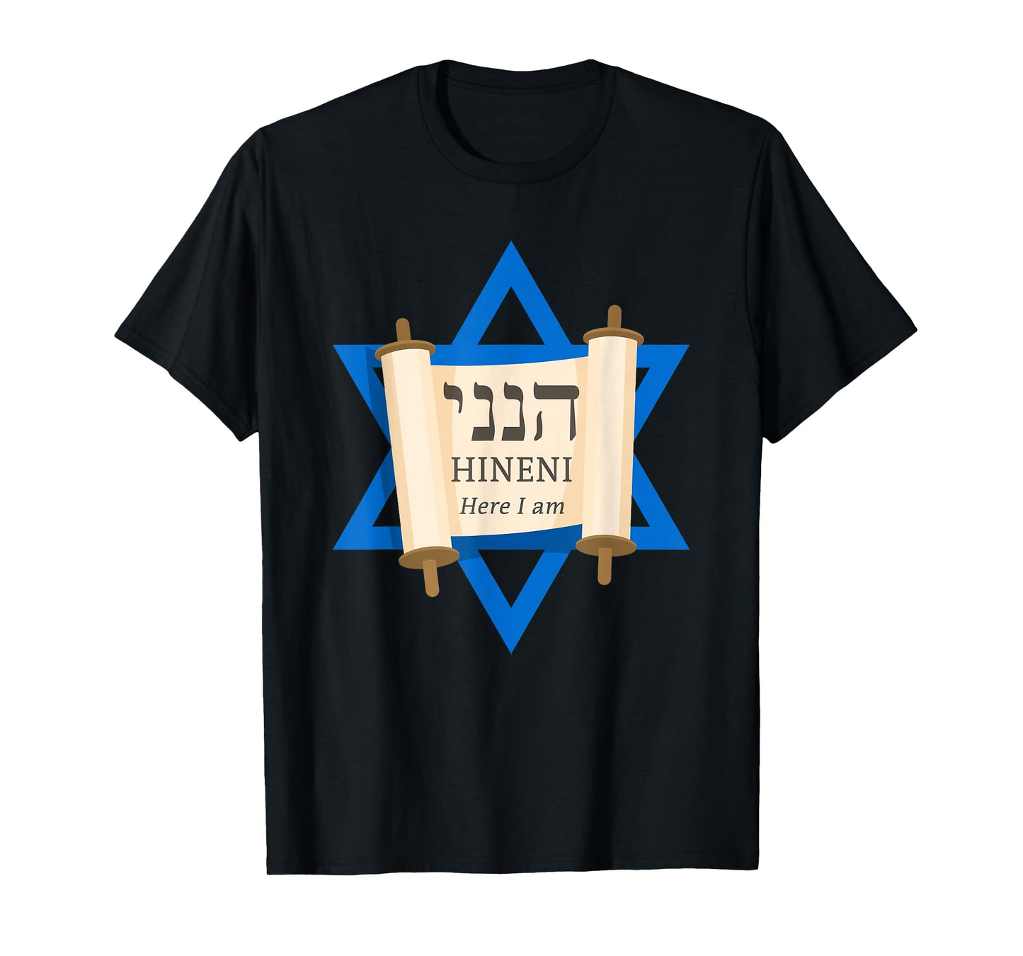 HINENI Here I Am – Hebrew Star of David Christian Faith T-Shirt