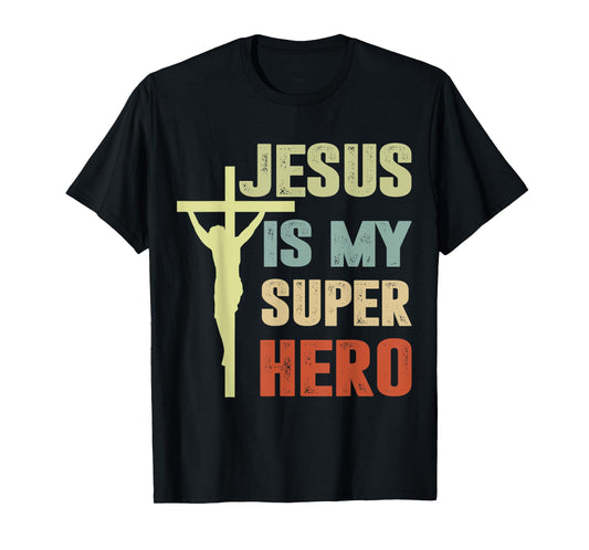 Toddler Jesus is My Superhero Christian God Son Brother Kids T-Shirt