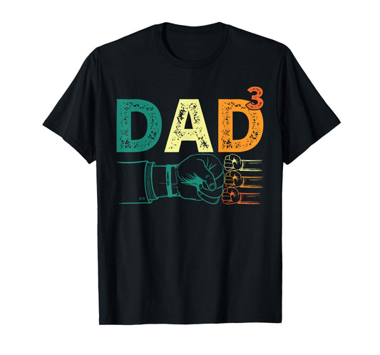 Dad Cubed Dad Of Three Mens Quote Funny Christmas T-Shirt