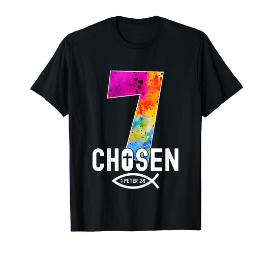 Chosen 7 Religious 7 Years Jesus 7TH Birthday T-Shirt