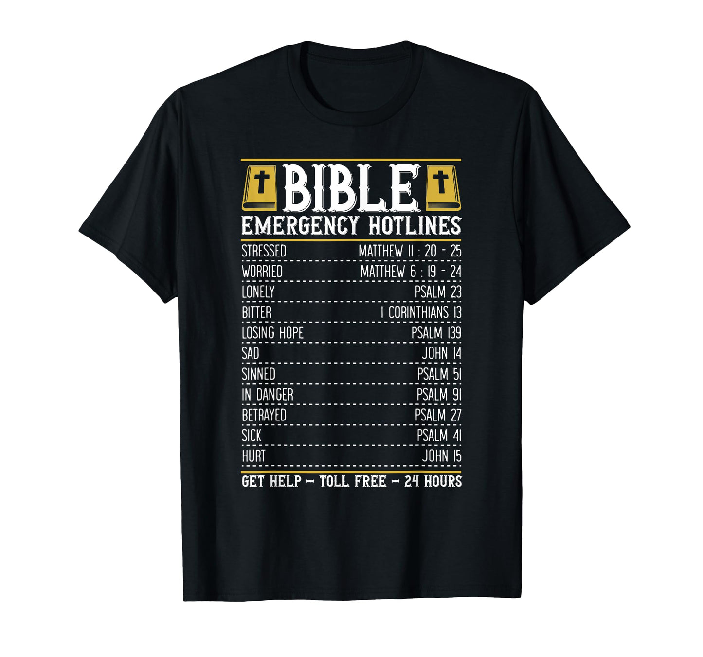 Bible Emergency Numbers for a Cool Christian Bible Merch T-Shirt