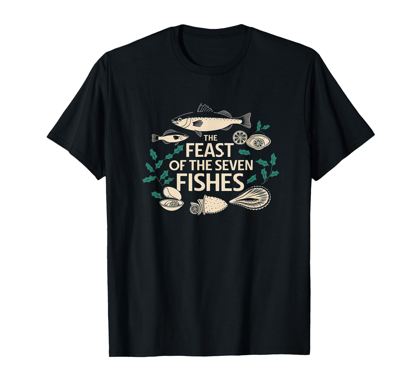 Feast Of Seven Fishes Italy Christmas Eve Christian Graphic T-Shirt