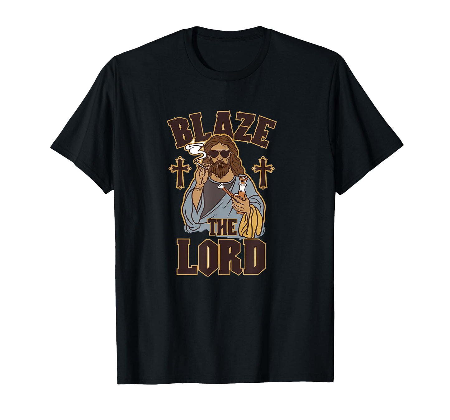 Blaze The Lord - Funny Jesus Smoking Weed 420 Day T-Shirt