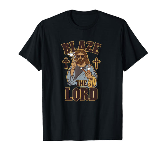 Blaze The Lord - Funny Jesus Smoking Weed 420 Day T-Shirt