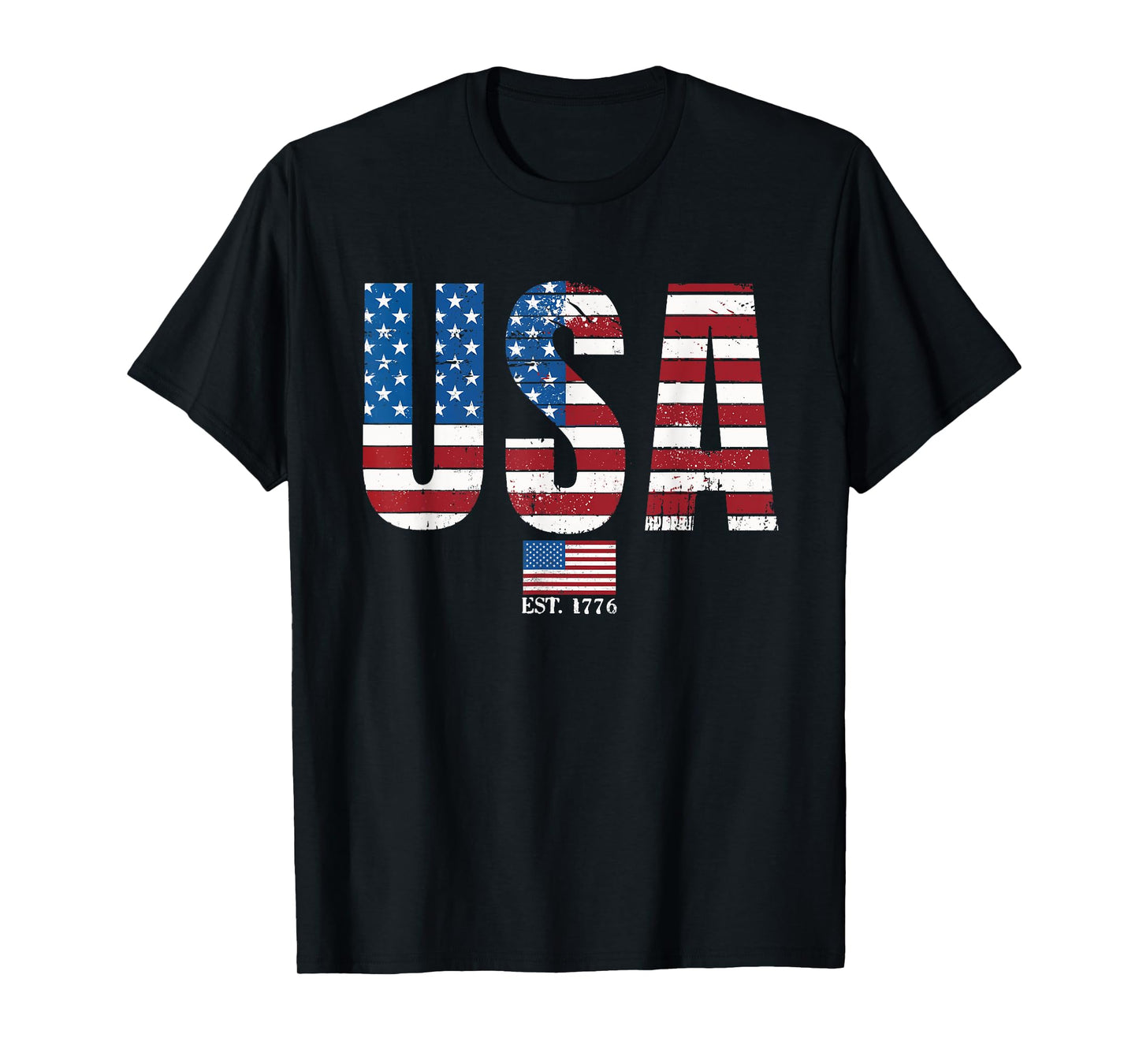 USA Patriotic American Flag 4th of July America Est 1776 T-Shirt