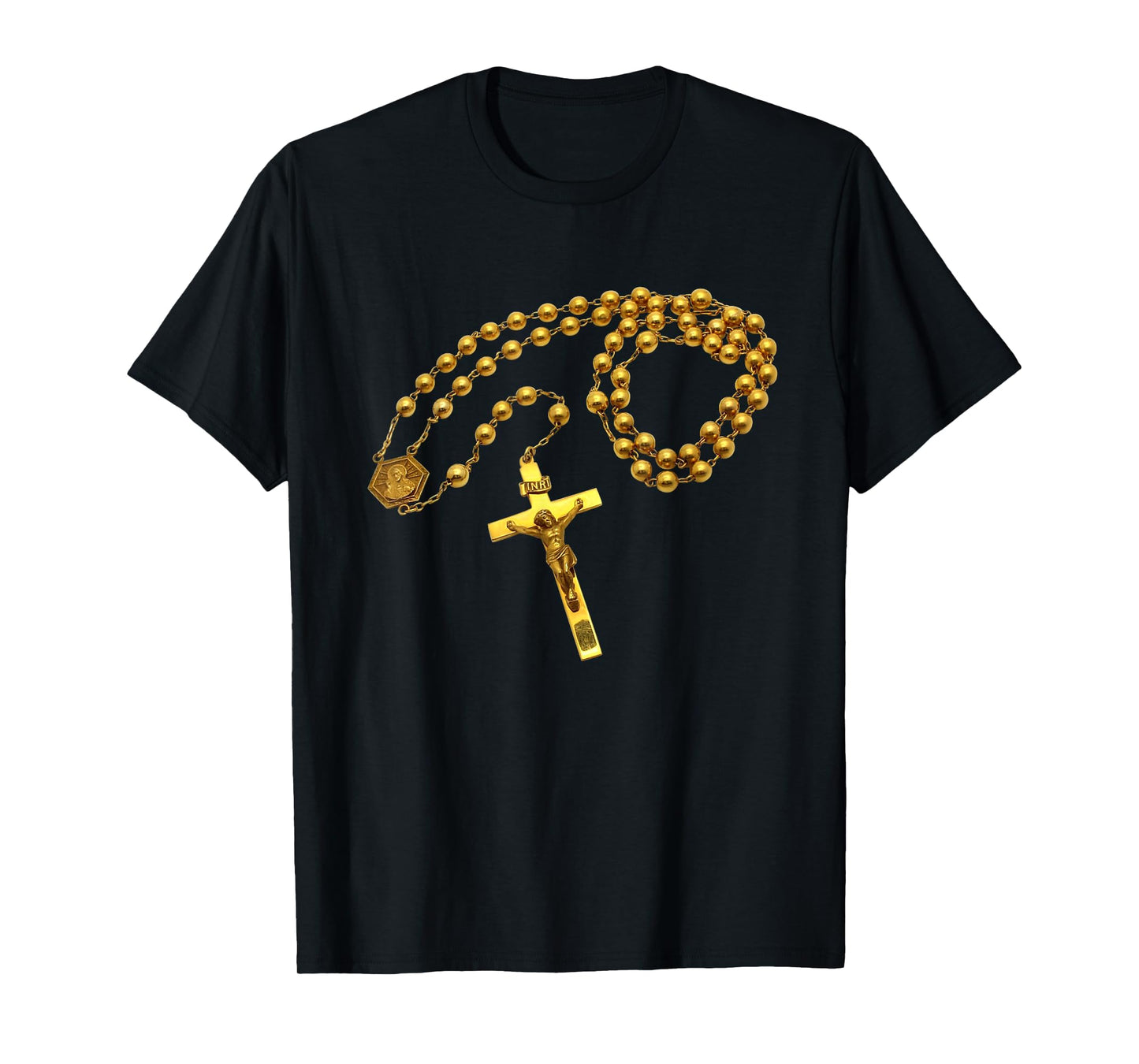 Holy Rosary Beads Catholic Religion Faith Mama Mary Devotion T-Shirt