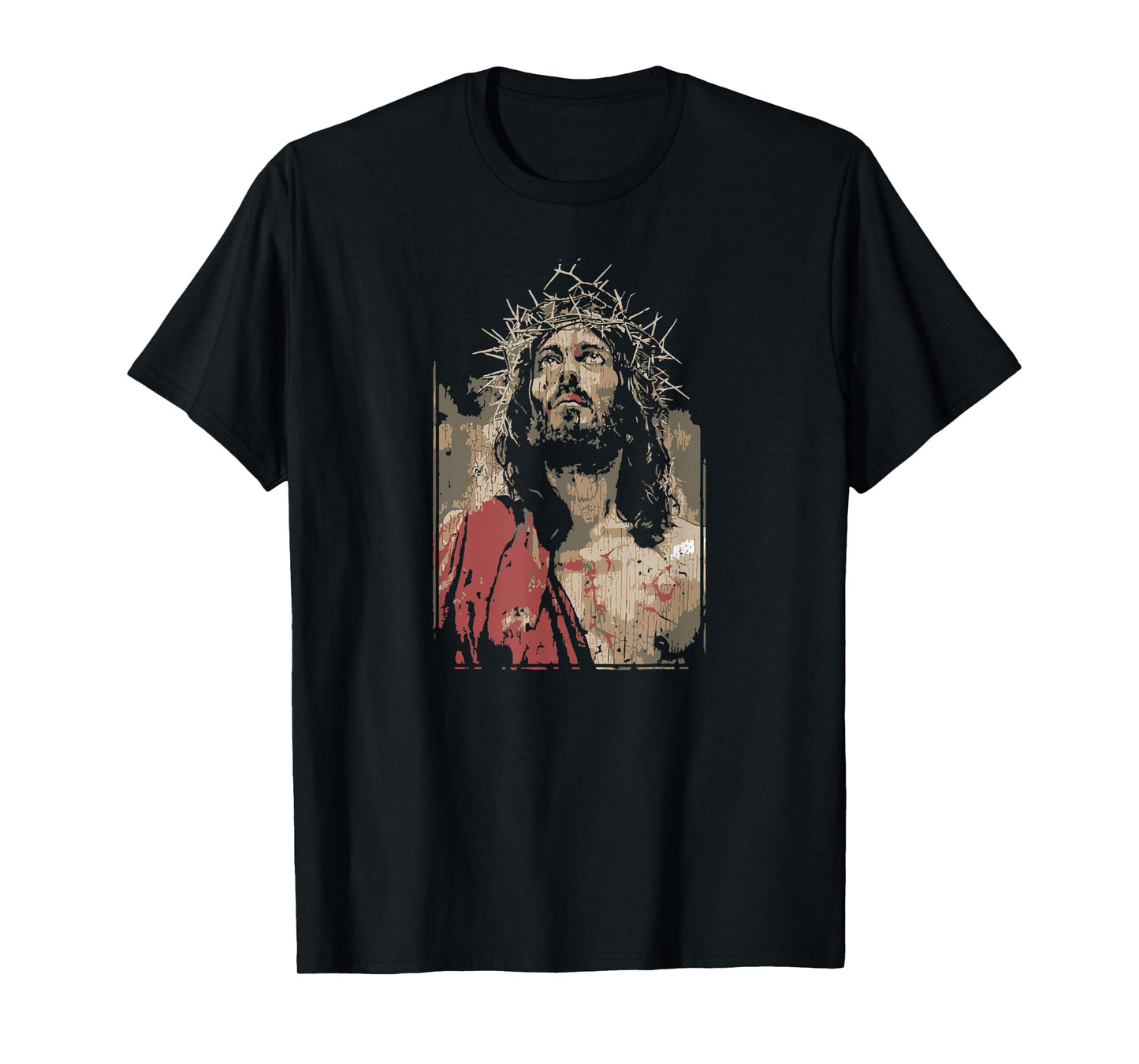 Face Of Jesus On A Cross With Crown Of Thorns T-Shirt