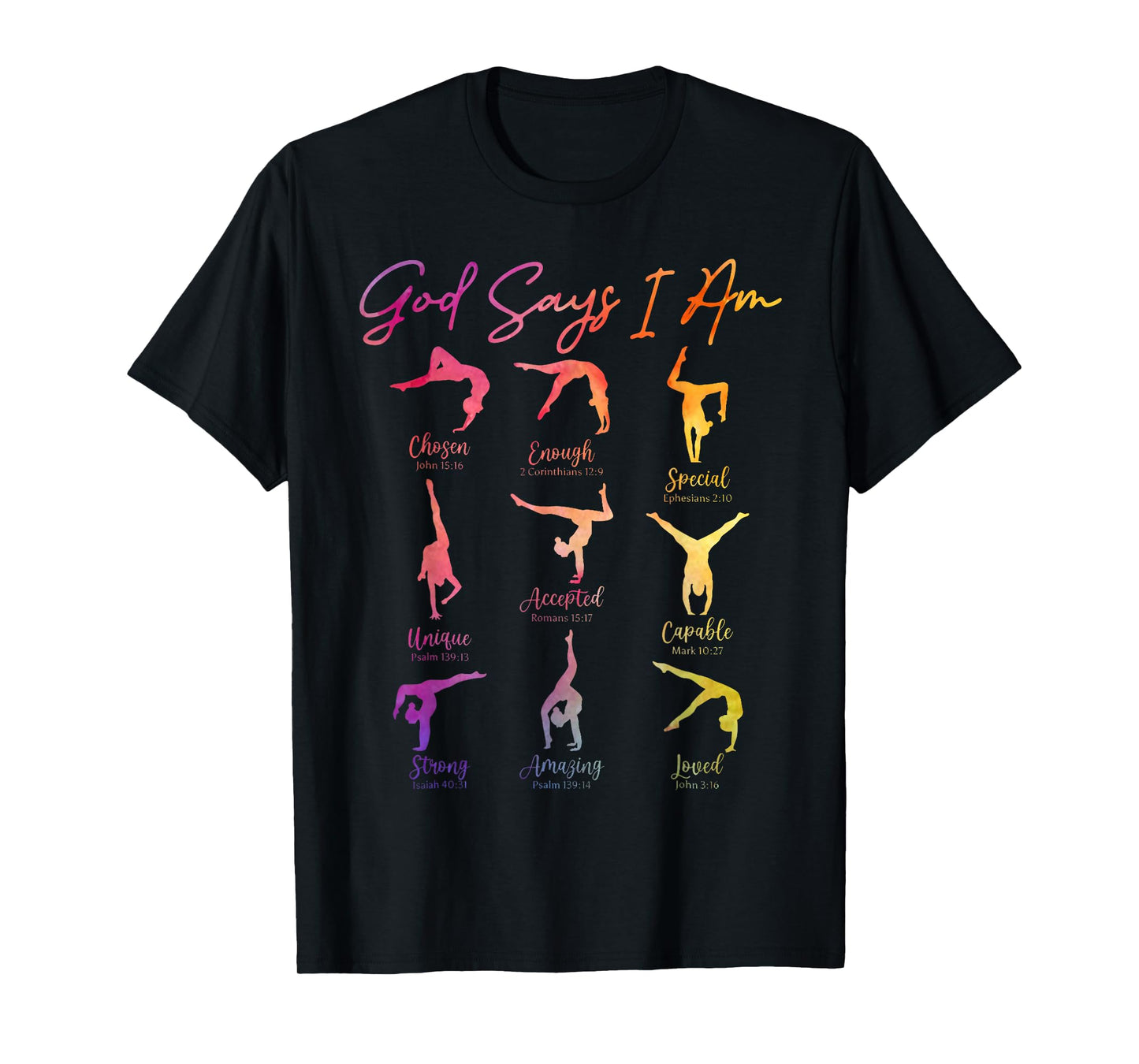 God Says I Am Cartwheel Gymnastic Christian Girls Religious T-Shirt