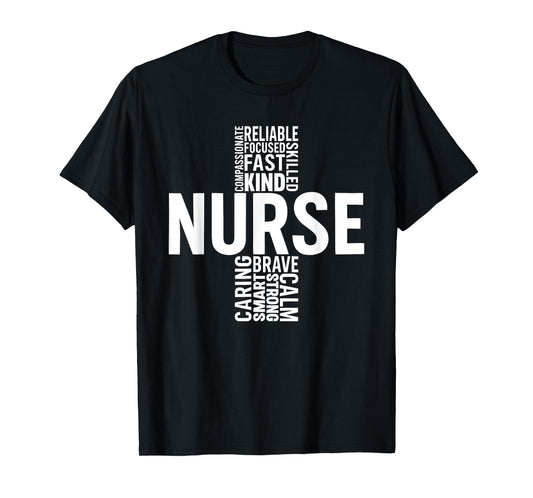 Christian Nurse Cross Kind Skilled Healthcare Men Women Kids T-Shirt