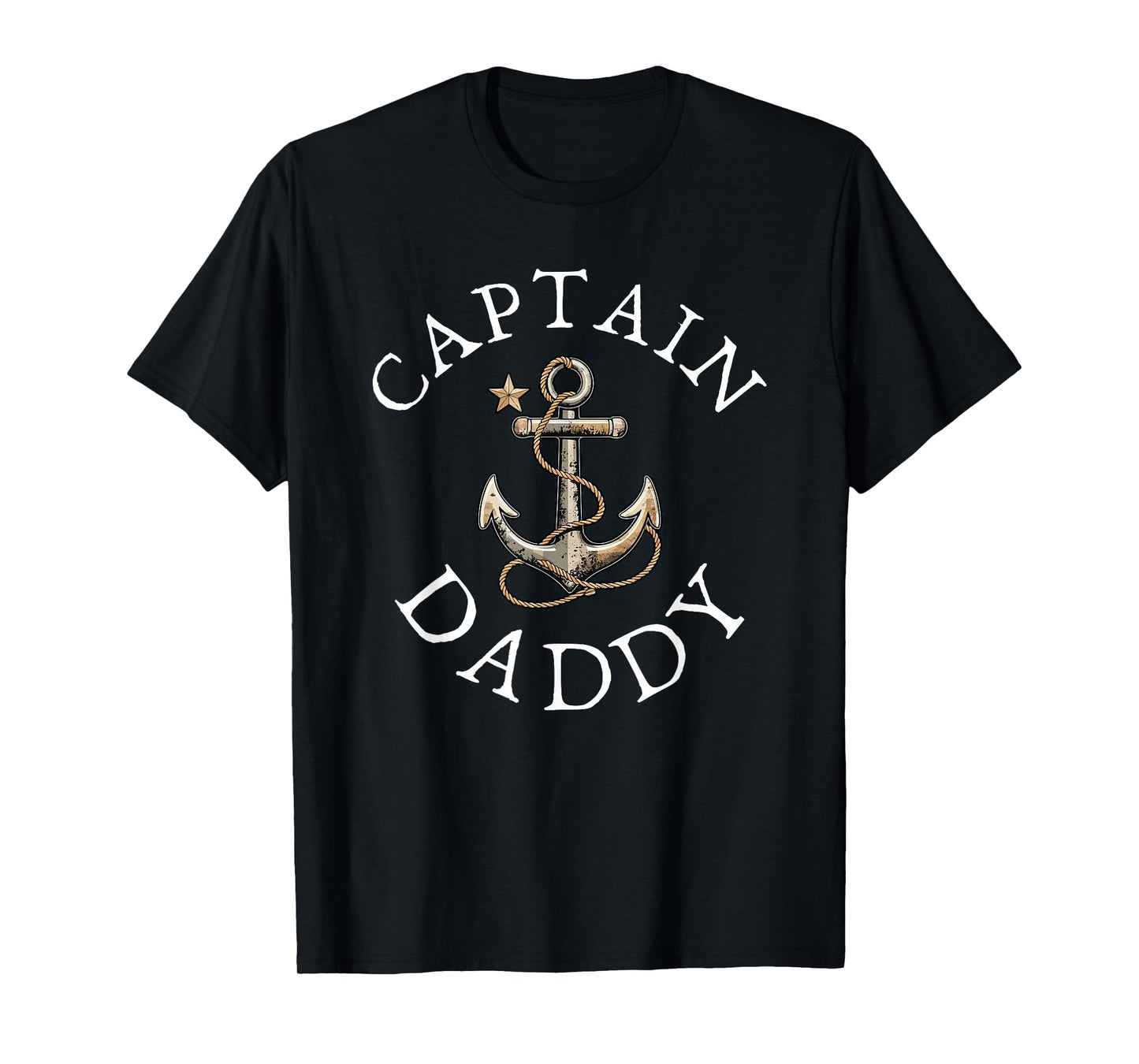 Captain Daddy Boat Sailing Boating Vintage Anchor Funny T-Shirt